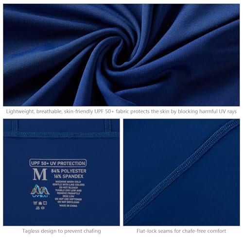 Image of Men's UPF 50+ Hoodie Shirt Long Sleeve Permanent UV Sun Protection Vented Tee Performance for Outdoor Hiking Fishing