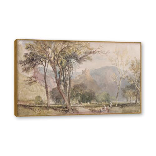 Romantisme anglais sur toile Turner pour habiller un mur vide avec un cadre en teck chic