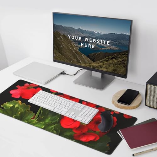Tapis de souris de jeu XXL 90x40cm étendu imperméable rouge