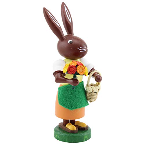 Thomas Preißler | Osterhasenfigur Osterhäsin Osterhase | Höhe 10 cm | erzgebirgische Volkskunst | Osterfigur Osterdeko aus Holz | als Gärtnerin Cover