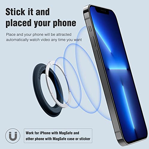 Image of Nillkin 2 pcs SnapHold Magnetic Sticker for Apple iPhones with Magsafe Only PU Material Strong Adhesion Media View or Office Use Blue Color X 2