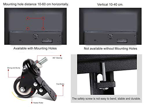 Soporte móvil para TV con ruedas y estante para 32-65" miniatura 6