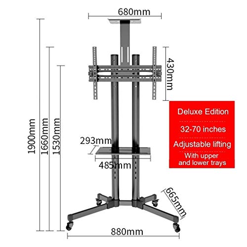 Soporte Universal para TV con Ruedas y Altura Ajustable miniatura 3