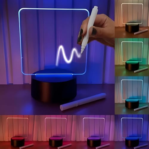 Luminária Lousa Mágica LED 7 Cores 3D Efeito de Luzes Vibrantes Para Decoração Coloridas Para Escrev