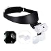 YOCTOSUN Headband Magnifier with 2 LED Lights and 5 Detachable Lenses 1X,1.5X,2X,2.5X,3.5X -Hands-Free Head Worn Lighted Magnifying Glasses for Close Work, Jewelry Work, Watch Repair, Arts & Crafts