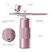 Airbrush Kit with Compressor Portable Airbrush Kit 48PSI High-Pressure Non-Clogging Air Brush Set Cordless Rechargeable with 0.3mm Nozzle and Cleaning Brush for Painting,Nail Art, Makeup (pink)
