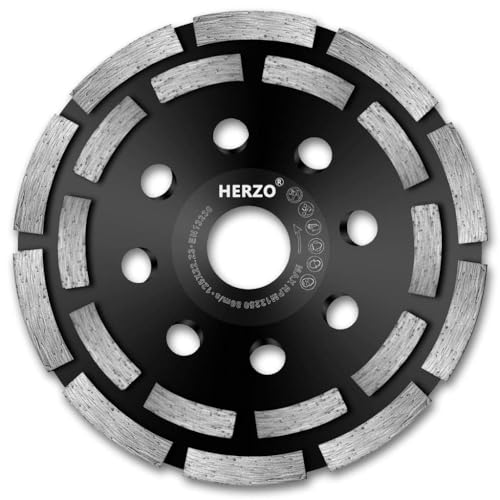 HERZO Diamant Schleiftöpfe 125mm für Beton Granit Naturstein Stein Mauerwerk. Topfscheibe 125 Beton diamant schleifscheibe 125mm für Winkelschleifer
