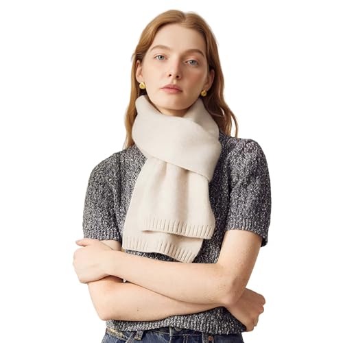 GTDOOCE Damen Winterschal Beige, Kuschelig Halstuch 160x20cm für Damen