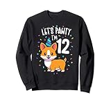 12 Years Old Corgi Dog Lover 12th Birthday Party Outfit Kid Sudadera