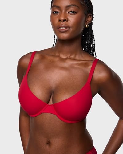 Image of INLYRIC Women's Inbarely Plus Balconette Bra - Lightly Padded Underwire Sexy Tshirt Demi Bras Supportive