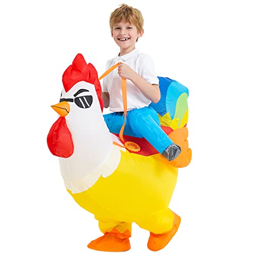 Kooy Inflatable Chicken Costume, Rainbow Chicken Inflatable Costume For Kids Blow Up Halloween Costumes (7-9Y) #TOP2