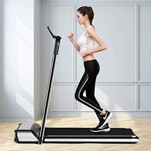 Image of Ultra-Thin Electric Folding Treadmill, 450W Compact Lightweight Portable Installation-Free Fitness Machine for Running & Walking, Motorized Running Jogging Machine with LCD Display, (Black)