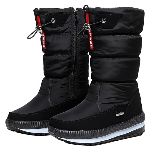 Bottes de neige mi-hautes femme imperméables et isolantes pour l'hiver