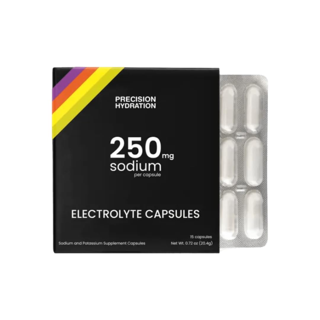 Precision Hydration Electrolyte Capsules - 15 Blister Packed (Waterproof) / Salt Capsules - Combat Cramp - No Artificial Ingredients, Digestion-Friendly Formula