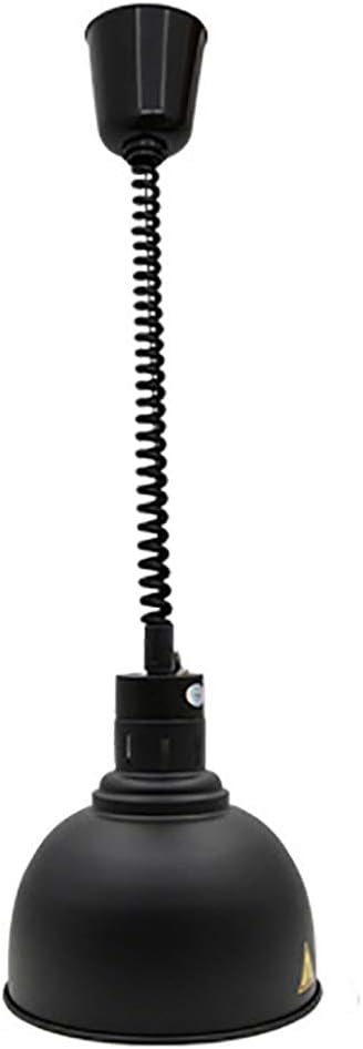Stainless Steel Single-head Food Heat Preservation Lamp, 250w Hotel Kitchen Chandelier, Retractable Suspended Heating Lamp,Black