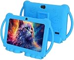 7 Inch Android 12 Comprimé pour enfants avec couverture de protection 32GB + 4GB WiFi Bluetooth Double caméra Jeux éducatifs Contrôle parental Logiciel pour enfants.