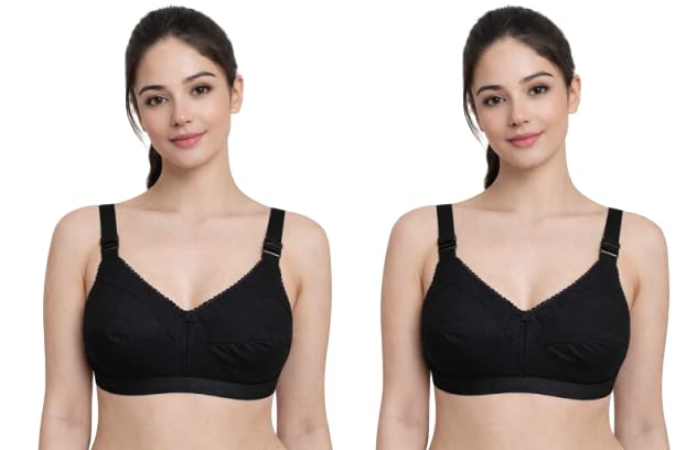 Image of Women Cotton Bra, Soft Breathable Non-Padded Everyday Comfort Bra
