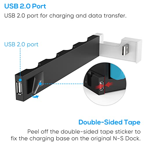 Charging Dock Compatible with Nintendo Switch & Switch OLED Model Joycons, Switch Controller Charger Dock Station for Joycon Charges up to 6pcs, Charging Stand Station for Nintendo Switch/OLED Model by Klipdasse - Image 5