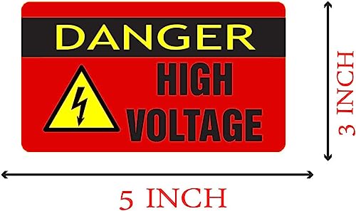 Remarkabel REMARKABEL202310132223 Danger High Voltage Warning Sticker Sign,3 X 5 Inches Hazardous Voltage Safety Warning Labels,Vinyl Adhesive High Voltage Electrical Safety Warning Sign Labels  thumb #1