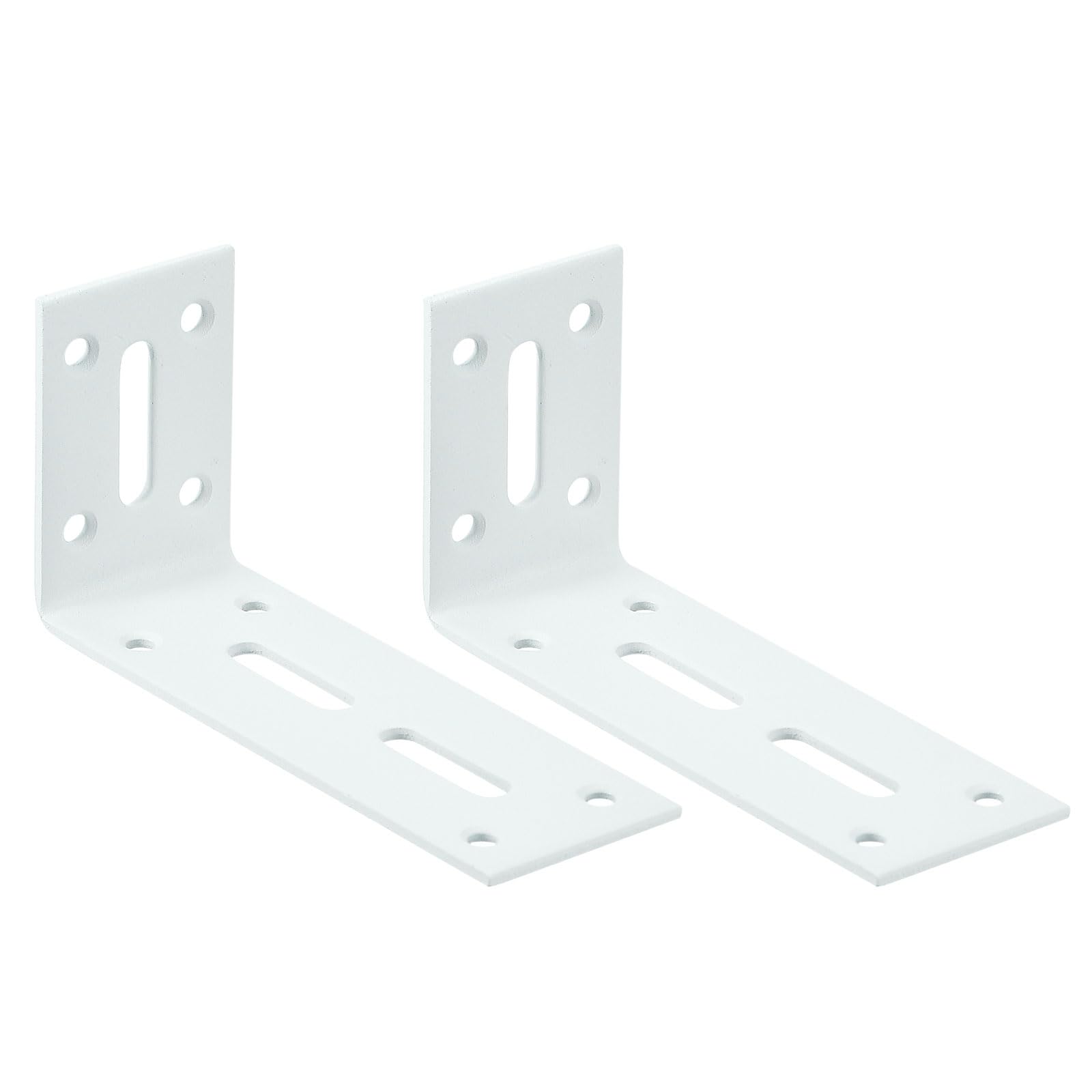 Équerre d'angle réglable en L uxcell acier inoxydable blanc 120x60x40mm lot de 2