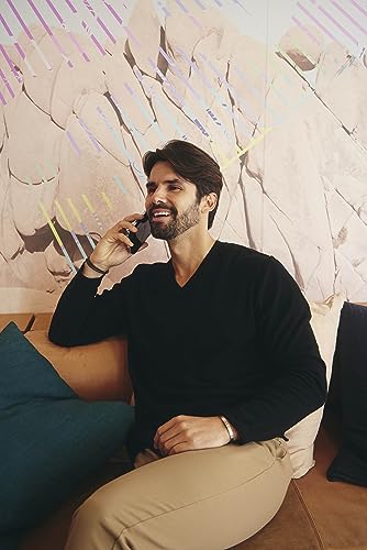 BEYOND FASHION Men's Sweater V Neck Long Sleeve Pullover - 100% Pure Cashmere 7