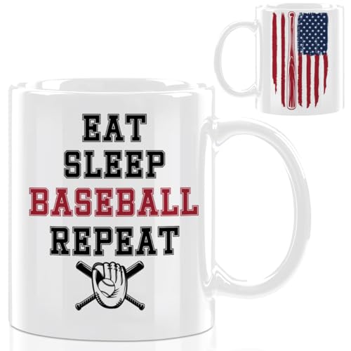 Baseball Coffee Mug for Men and Women, 12oz Ceramic Cup