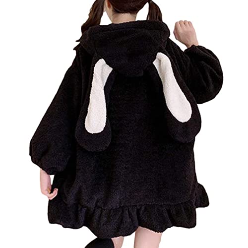 Sweat à capuche lapin femme manteau épais anti froid mignon