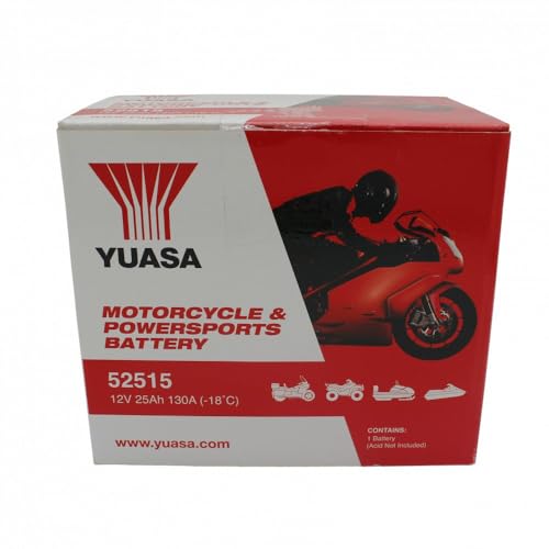 YUASA 52515 -Y- Batterie Offen ohne Saeure, 12 Volt, 130 A, 25 Ah (20 Stunden)