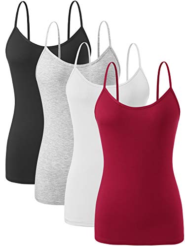 Image of Orrpally Basic Cami Tank Tops Women Lightweight Camisole Stretch Tank Top Adjustable 4-Pack