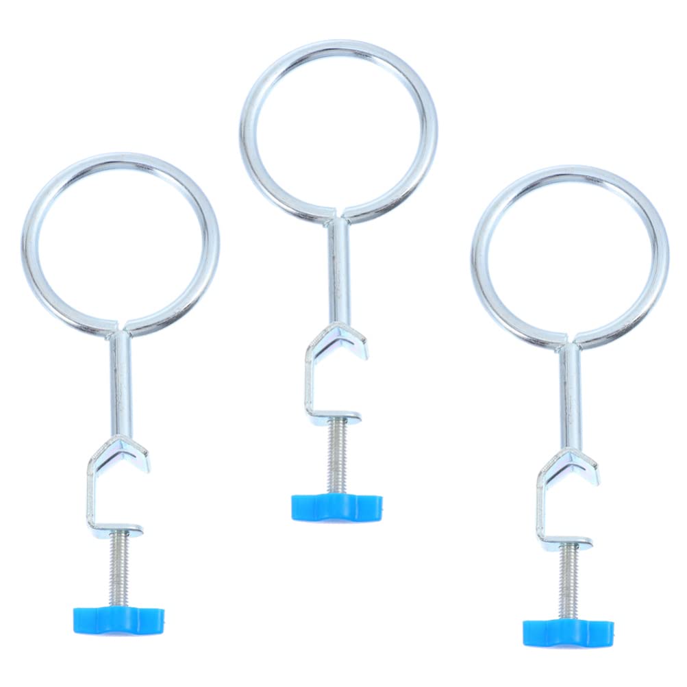 generic3pcs Laboratory Support Stand Clamps Chemical Resistant Cast Iron Lab Stand Set Metal Laboratory Retort Support Stand Beakers Support Ring for Lab Laboratory Experiment