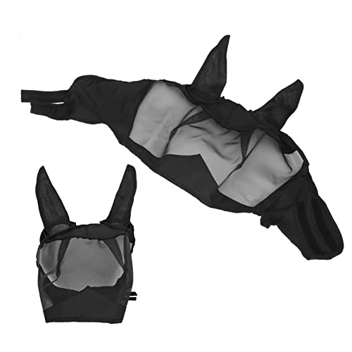 Capa de rosto de cavalo, capa protetora respirável ajustável resistente ao desgaste para controle de