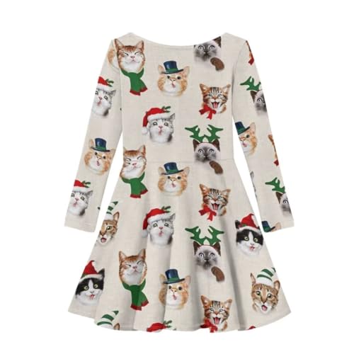 Girls Cute Long Sleeve Midi Dress for Party Casual Funny Swing A Line T Shirt Dress2