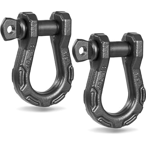 ALL-TOP D Ring Shackle (2 Pack) 3/4" Fully Forged with 7/8 Pin, 79500Lbs Break Strength & 9Ton Work Load, Impact Resistant by Extreme E-Coat Cover