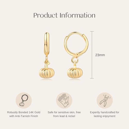 Gold Dangle Drop Huggie Hoop Pendant Earrings with Dainty Small Charms for Women3