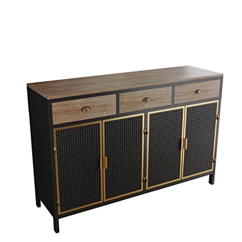Tkfdc 47.64" Wide 2 Door Sideboard With 3 Top Drawers, Freestanding Sideboard Storage Entryway Floor Cabinet #TOP4