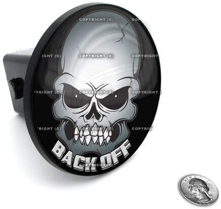 2" Tow Hitch Receiver Plug Cover Insert for SUV's & Trucks - Back Off Skull Style-9856-6726