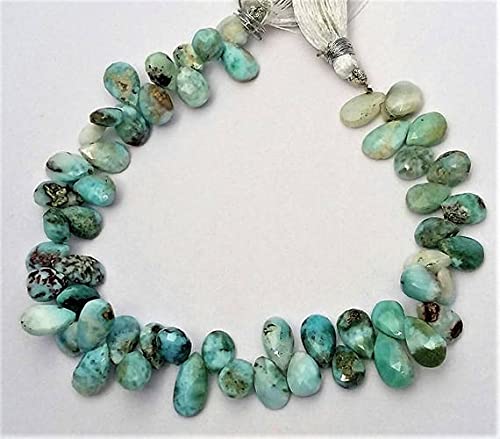 Perles en Larimar naturel facetté de qualité supérieure 6x11 mm