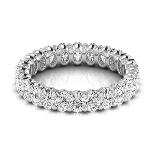 Oval Cut Lab Grown Diamond Eternity Band – Elegant & Timeless Design | 14K Gold, Stone Size 0.1 | E-F Color, VS-SI Clarity | 30 Day Free Return3