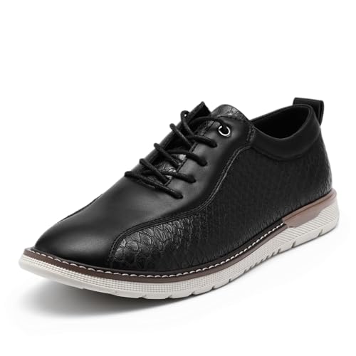 Allthemen Oxford läderskor snörning Derby Brogue klassiska formella mockasiner i konstläder brud, Svart, 40 EU