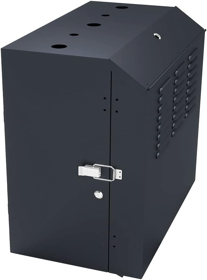 NavePoint 8U Vertical Server Rack Enclosure, Low Profile, 23.6" Deep, Max Weight Capacity 132lbs - 8U Network Cabinet Vertical Wall Mount, Perforated, Black