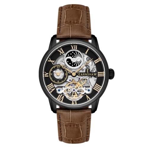 Thomas Earnshaw Men's 44mm Longitude Automatic Skeleton Watch wit...