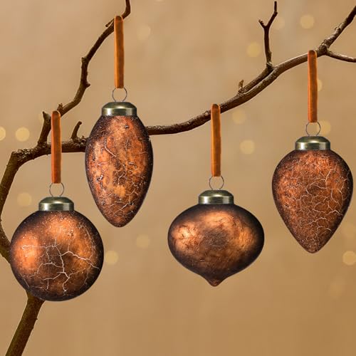 Suncalla 12 Pcs Vintage Rustic Christmas Ball Ornaments 2