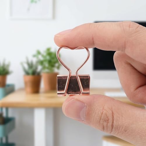 MOKKHNB Binder Clips and Anti-Slip Design 1.4 Inch Heart Shaped 36pcs Metal Small Clips with Strong Clamping Force Versatile Compatibility for Documents for Office and School Use - Image 4