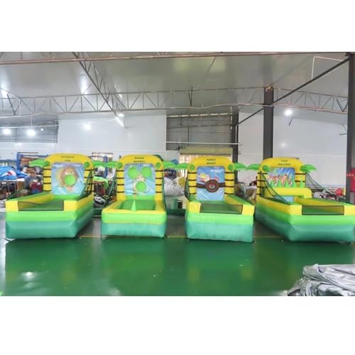 Juego deportivo interactivo inflable 4 en 1, juego familiar de carnaval para niños (6 x 1,5 x 2 m con soplador y accesorios de juego)