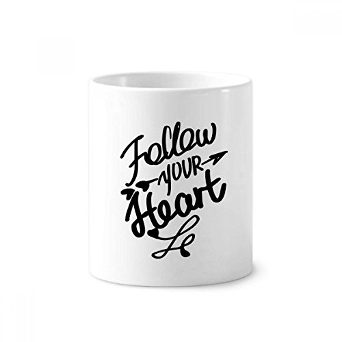 Rangez vos stylos avec le pot céramique Suivez votre coeur blanc 9.6cm