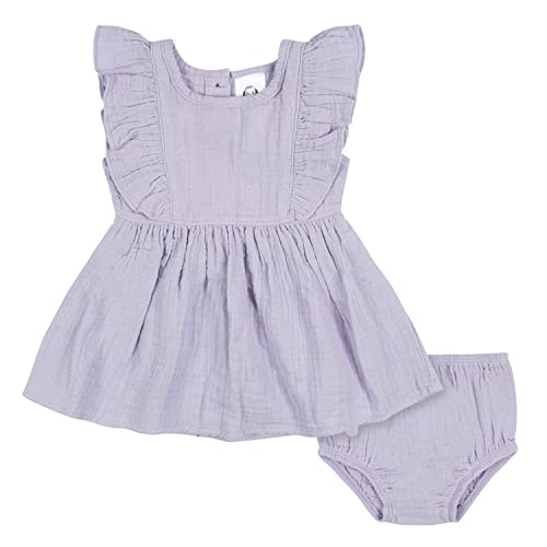 Image of Gerber Baby Girls 2 Piece Dress and Diaper Cover Set