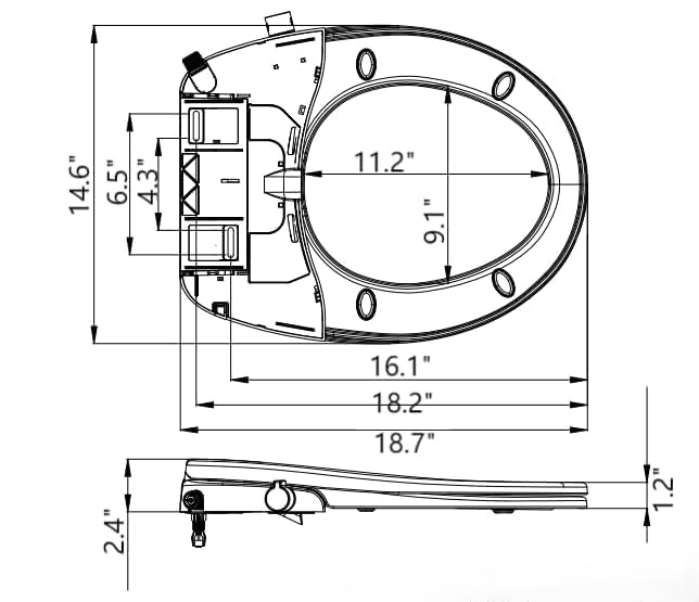 Bidet Toilet Seat Round for Toilet, Non-Electric Dual Nozzle Bidet Attachment with Soft Close Lid, Feminine Hygiene Toilet Seat Cover for Women, Easy Install, White
