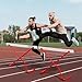 Seenelling 2 Pcs Adjustable Height Training Hurdle Red Track and Field Hurdles from 6 to 42 Inch Detachable Hurdles Track for Athletes Adults