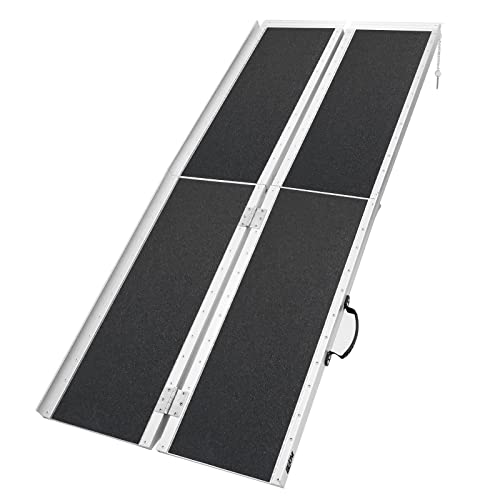 Bejoni 6Ft Folding Aluminum Wheelchair Ramp For Home, 600 Lbs Capacity, Non-Skid Portable Ramp, Folding Ramp For Wheelchairs, Ramp For Wheelchairs For Home, Steps, Stairs, Doorways #TOP4