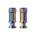 Granite Juicy Nipple Valve Cap with Valve Core Removing Function, Easy to Use Bike Tyre Caps Dust Covers, Durable Alloy Tyre Valve Cap (Oil Slick)